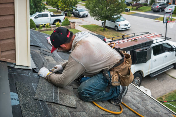 Professional Roofing technician working in Athelstane, WI